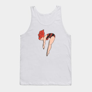 High Diving Girl in Retro Style Tank Top